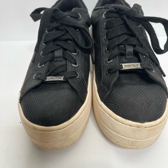 Black leather J Slides platform sneakers - Picture 2 of 7
